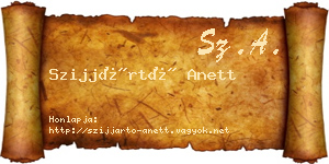 Szijjártó Anett névjegykártya